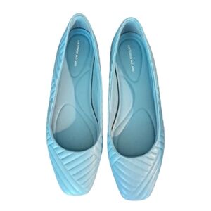 New Antonio Melani Blue Quilted Leather Flat Shoes sz 7.5